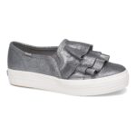 TRIPLE RUFFLE GLITTER SUEDE SUEDE GLITTER ΓΚΡΙ