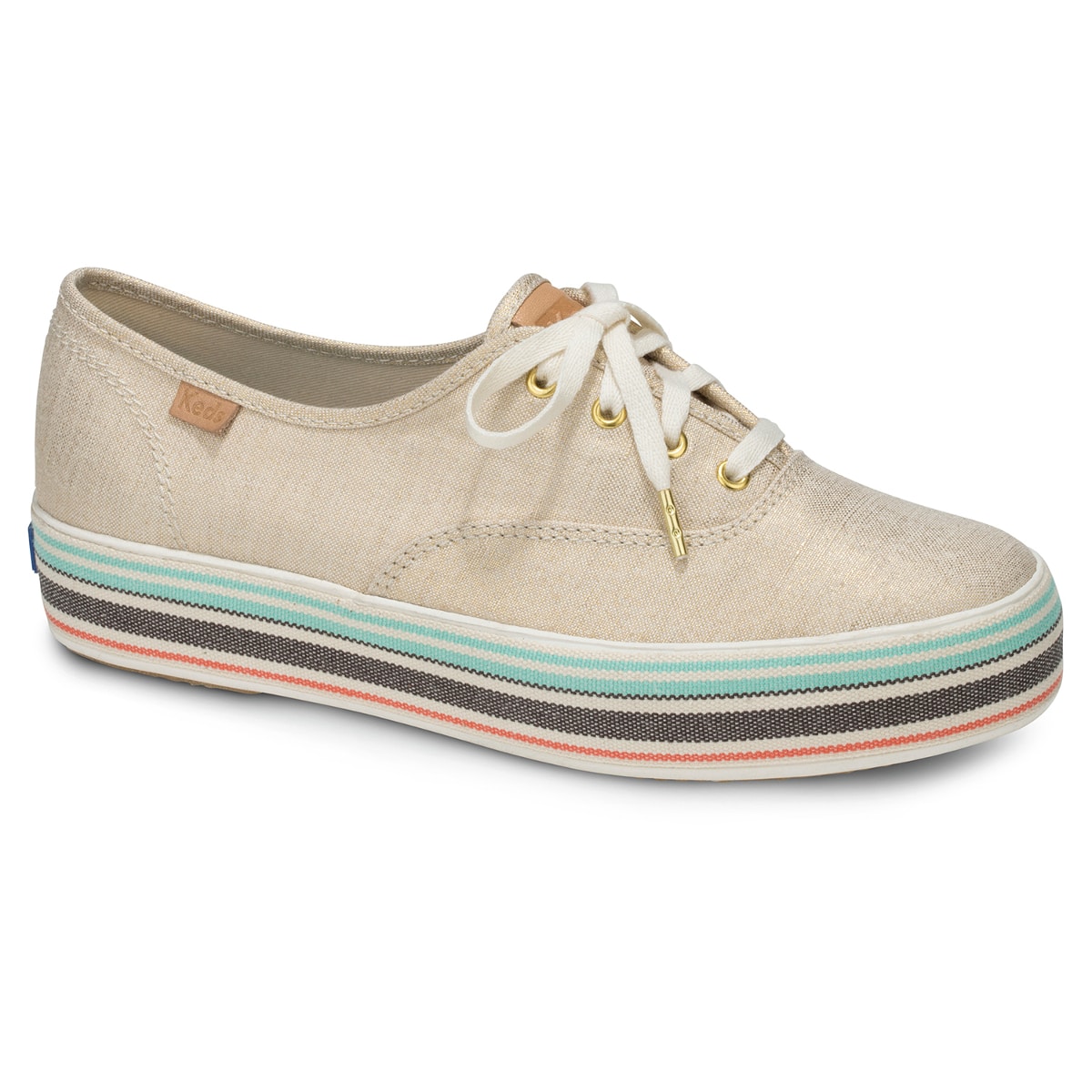 KEDS-WF58042-TRIPLE_STRIPE_FOXING-22 TRIPLE STRIPE FOXING ΜΠΕΖ / ΧΡΥΣΟ - Image 1