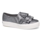 TRIPLE RUFFLE GLITTER SUEDE SUEDE GLITTER ΓΚΡΙ